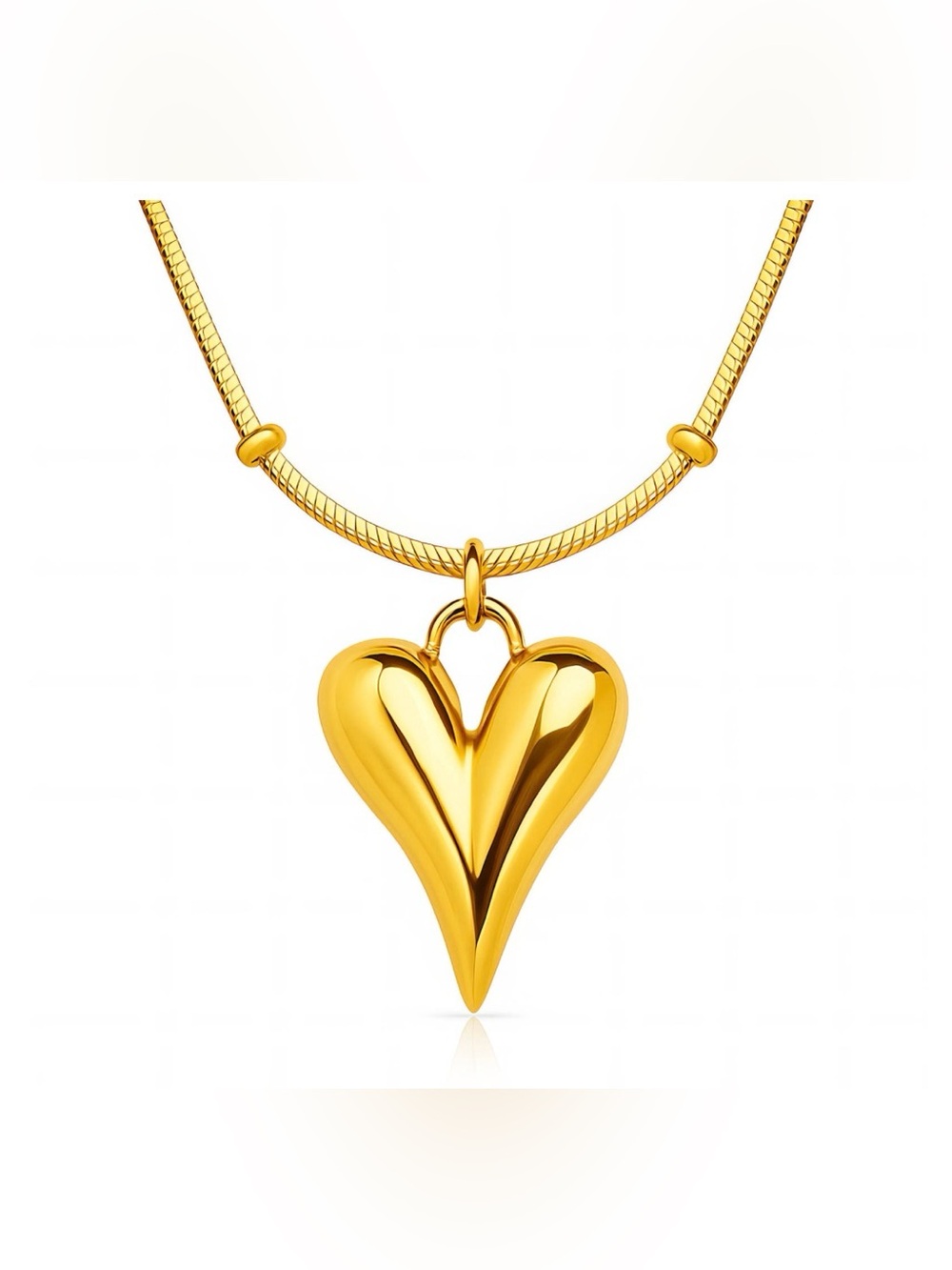 Gold Plated Heart Pendant Necklace - Women Jewelry